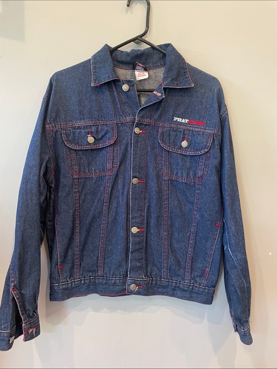 Phat Farm Jackets & Blazers - Phat Farm Dark Blue Denim Jacket with Red Stitching extra large fit